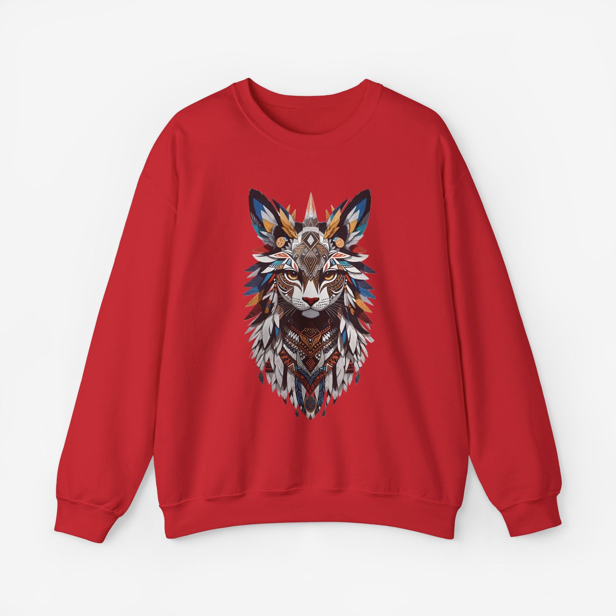 Cat Mandalas Sweatshirt Red S 