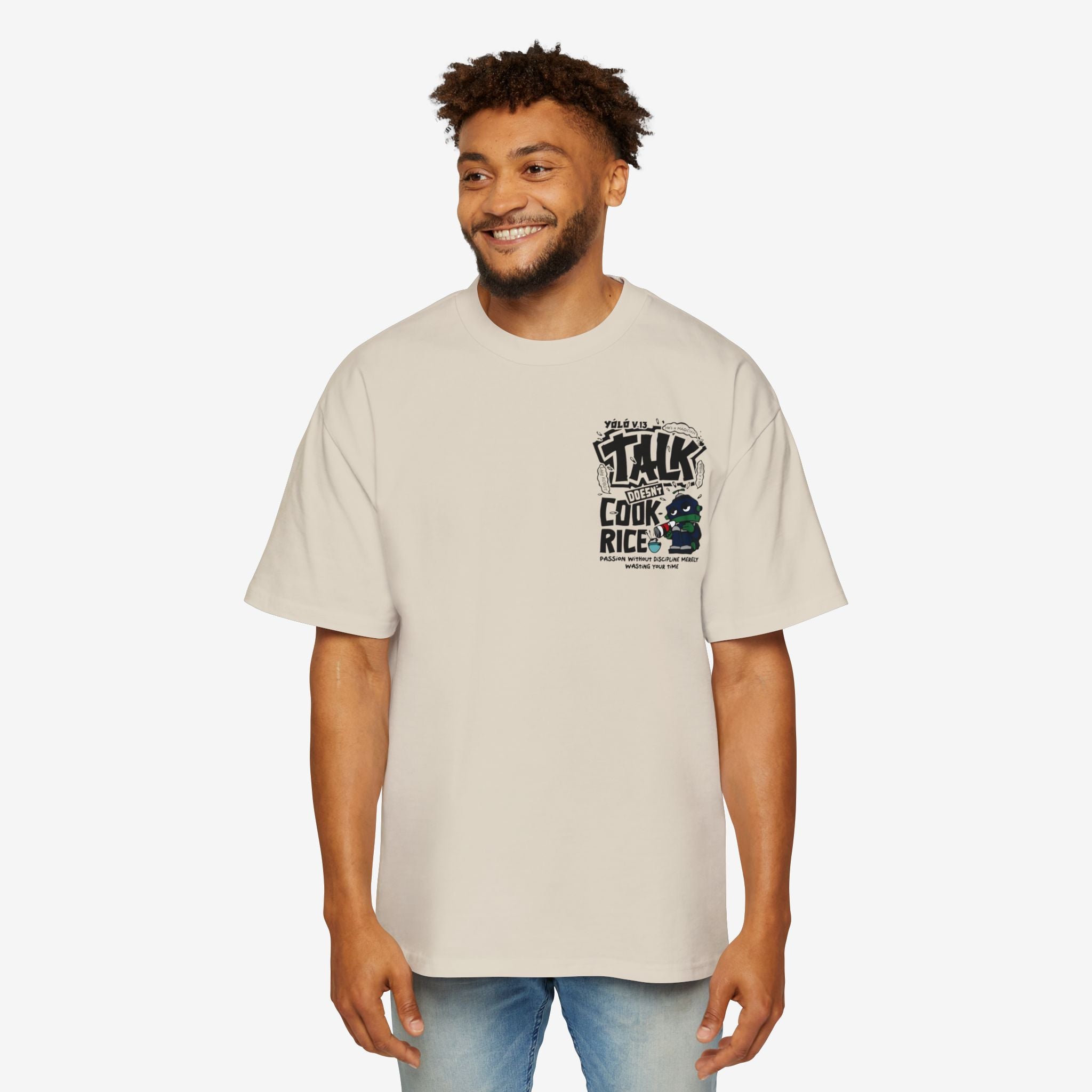 Oversized Graphic Tee - Yolo Talk, Chill Vibes