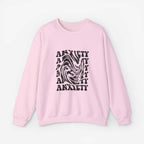 Unisex Anxiety Art Crewneck Sweatshirt - Heavy Blend, Stylish Comfort for Mental Health Awareness