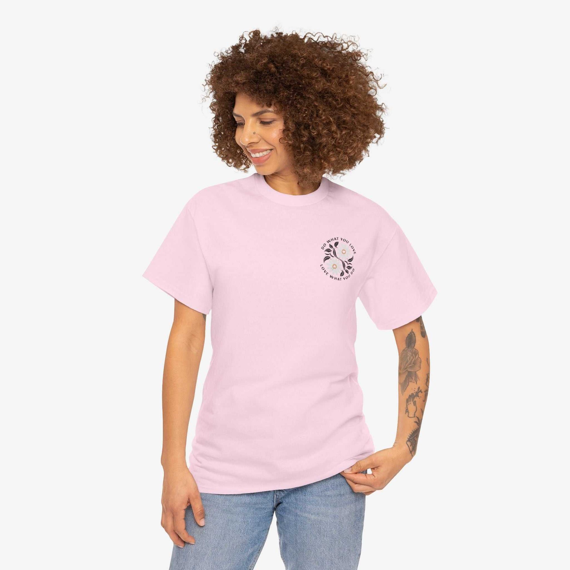 Motivational Unisex Heavy Cotton Tee - "Do What You Love, Love What You Do"