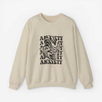 Unisex Anxiety Art Crewneck Sweatshirt - Heavy Blend, Stylish Comfort for Mental Health Awareness