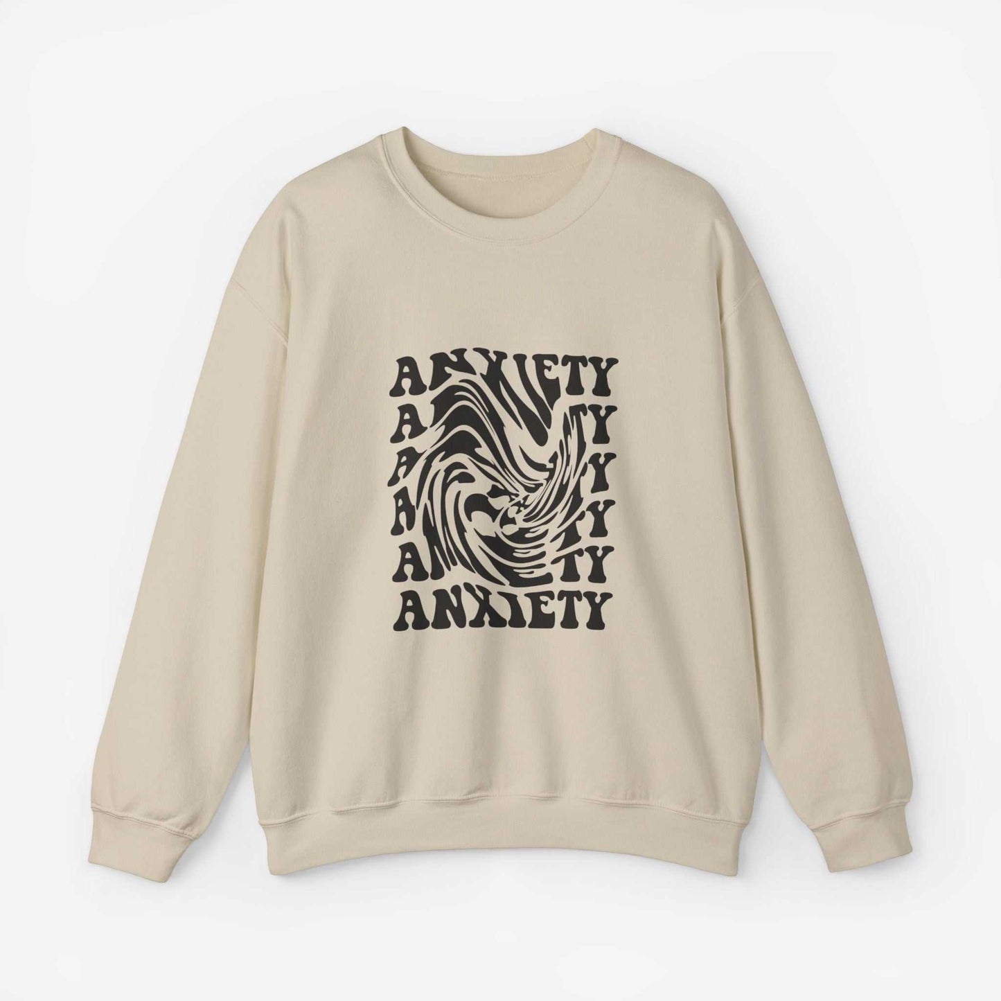 Unisex Anxiety Art Crewneck Sweatshirt - Heavy Blend, Stylish Comfort for Mental Health Awareness