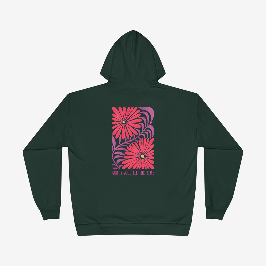 Eco-Friendly Floral God is Good Hoodie - Unisex Pullover Sweatshirt