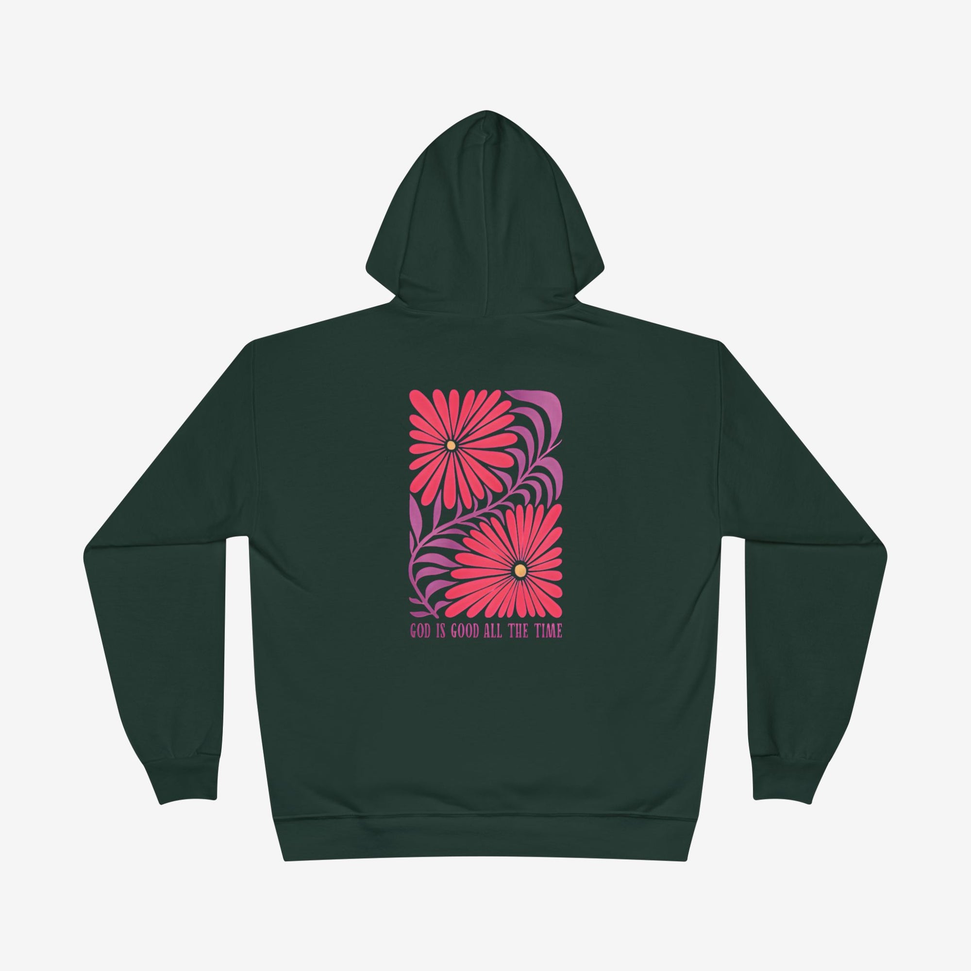 Eco-Friendly Floral God is Good Hoodie - Unisex Pullover Sweatshirt