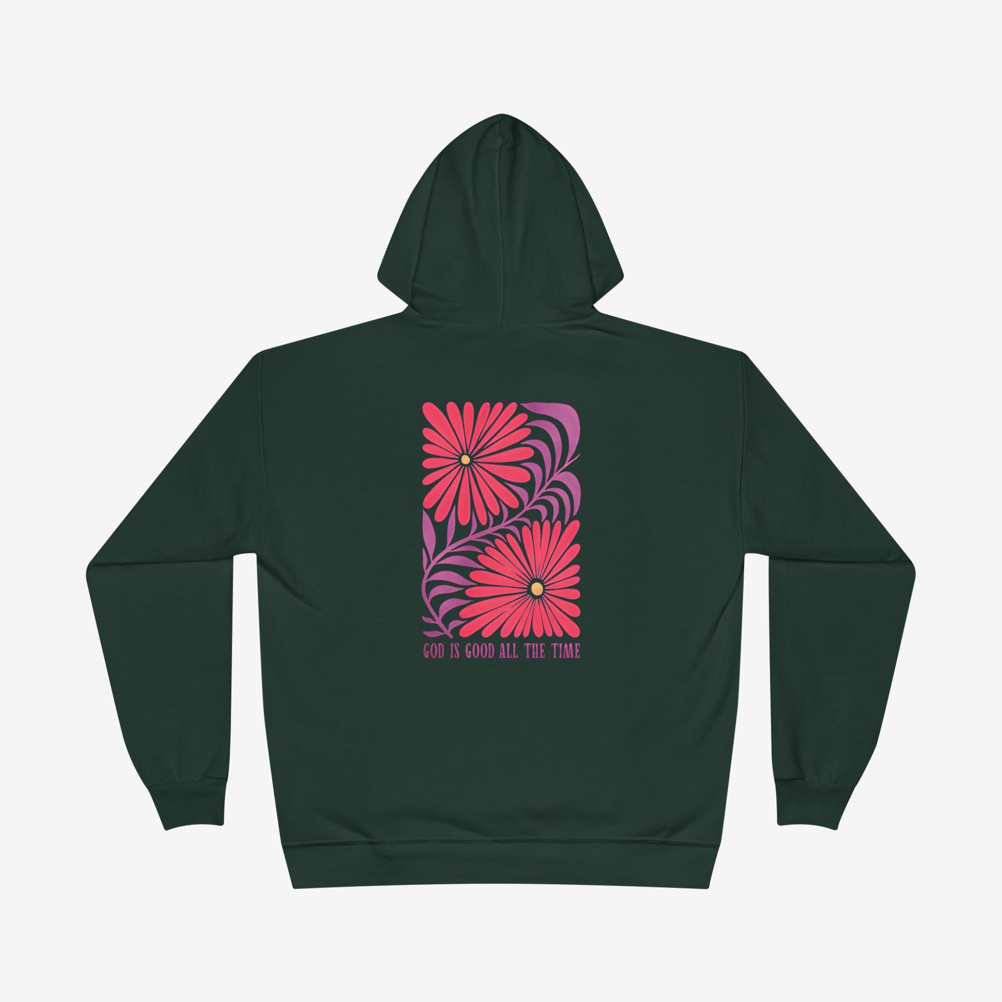 Eco-Friendly Floral God is Good Hoodie - Unisex Pullover Sweatshirt