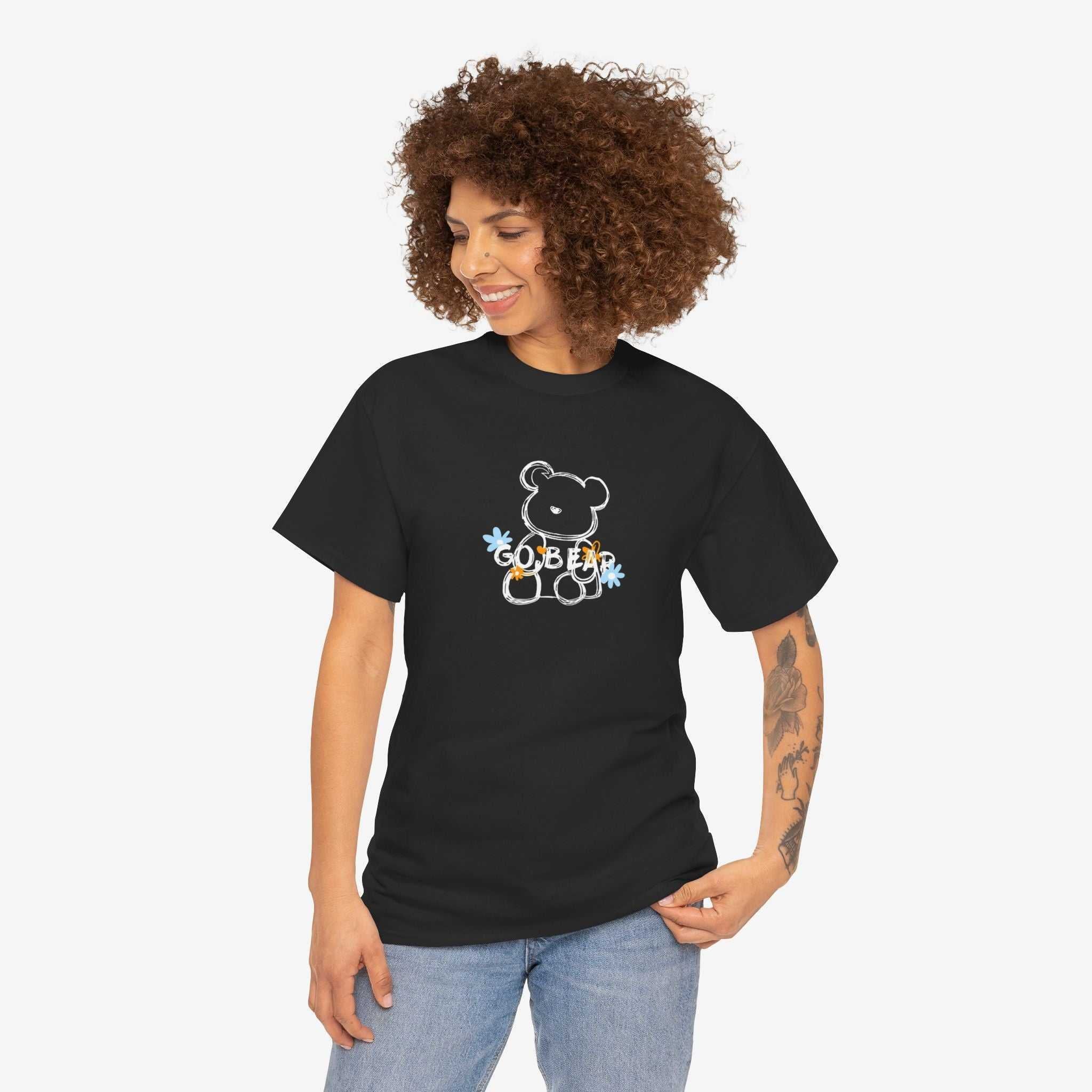 Cute Teddy Bear Graphic Unisex Heavy Cotton Tee