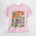 Wild Soul Unisex Heavy Cotton Tee - Nature Inspired Floral T-Shirt