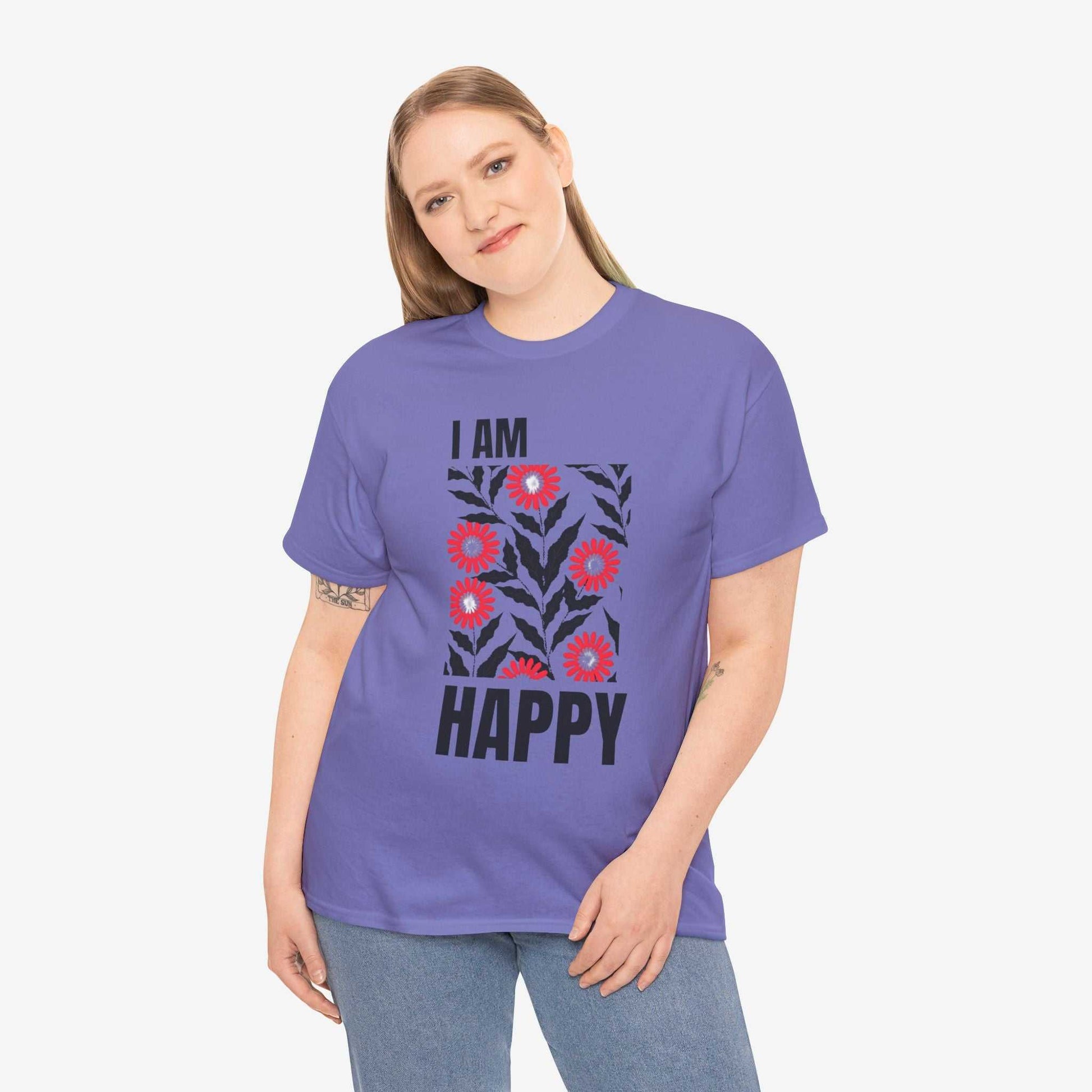 Happy Unisex Tee - I Am Happy Tshirt Design
