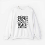 Unisex Anxiety Art Crewneck Sweatshirt - Heavy Blend, Stylish Comfort for Mental Health Awareness