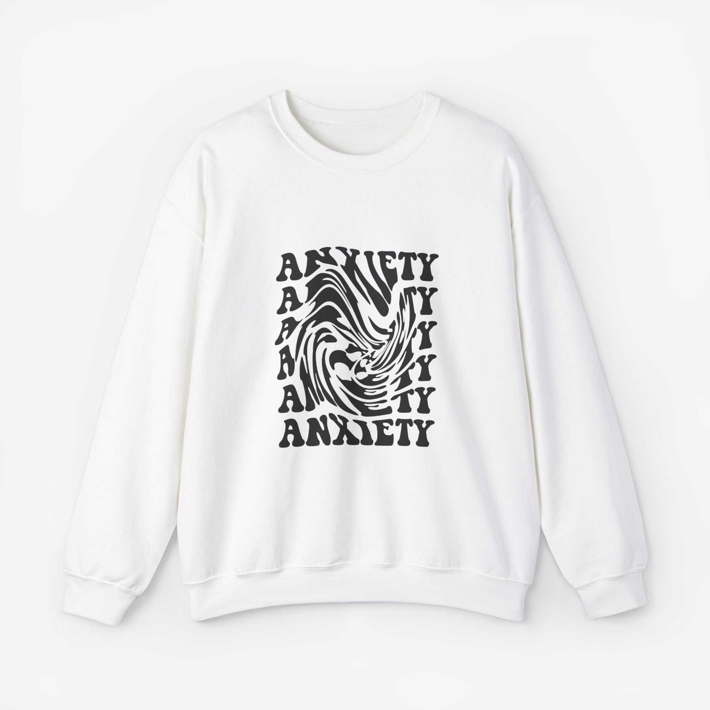 Unisex Anxiety Art Crewneck Sweatshirt - Heavy Blend, Stylish Comfort for Mental Health Awareness