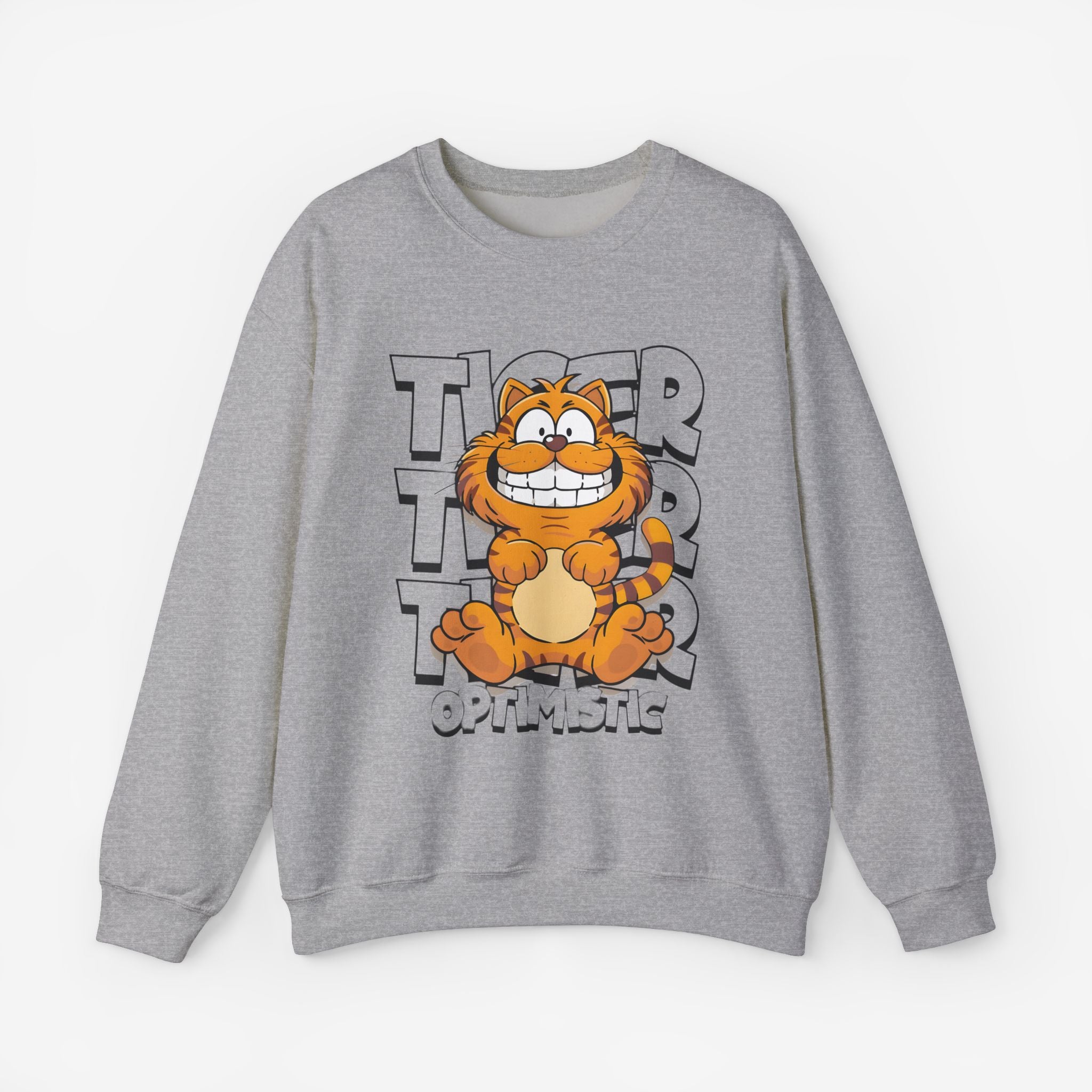 Tiger Cartoon Sweatshirt Sport Grey S 
