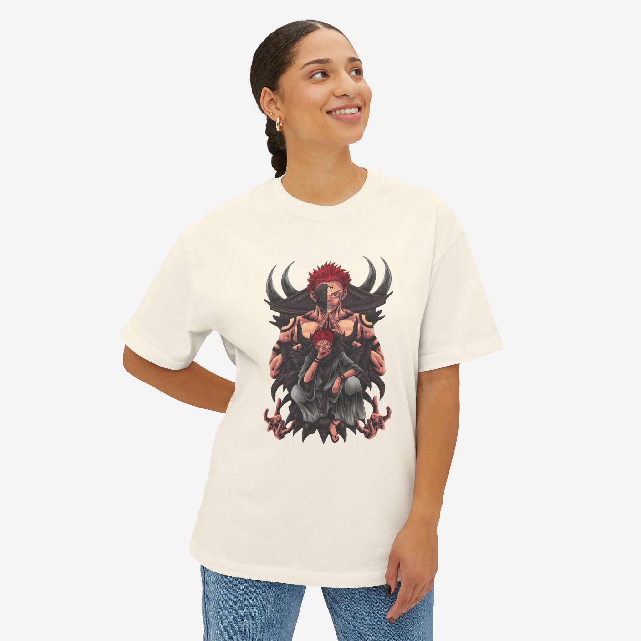 Anime graphics Oversized Tshirt CottonCrew neckDTG