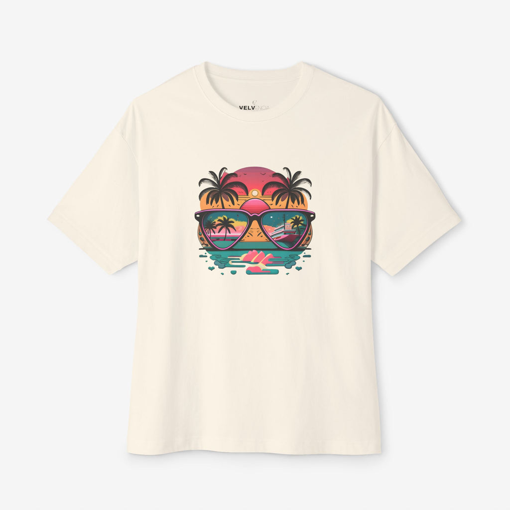 Tropical Sunset Oversized Boxy Tee