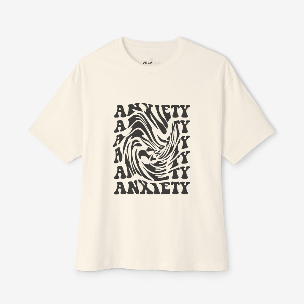 Unisex Oversized Tee - 'Anxiety' Graphic Shirt for Comfort and Expression