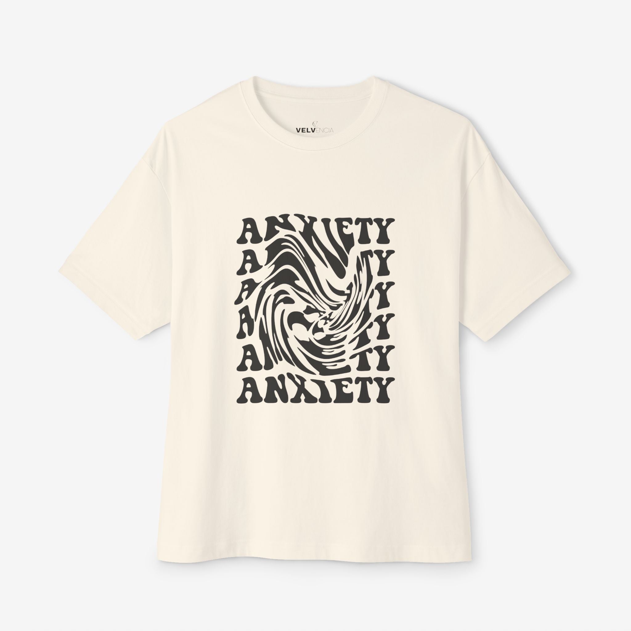 Unisex Oversized Tee - 'Anxiety' Graphic Shirt for Comfort and Expression