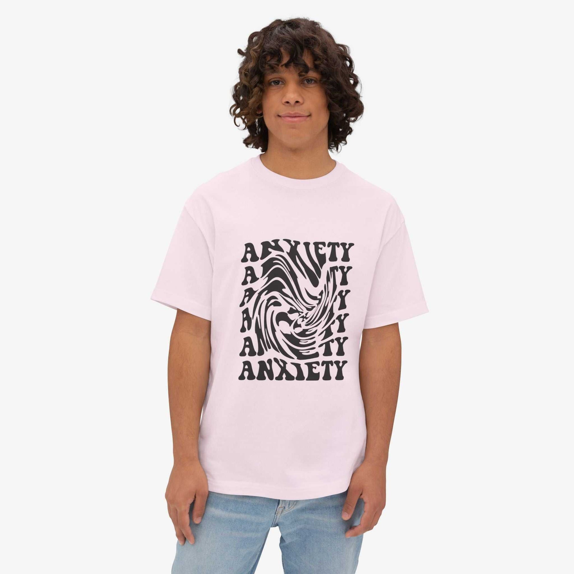 Unisex Oversized Tee - 'Anxiety' Graphic Shirt for Comfort and Expression