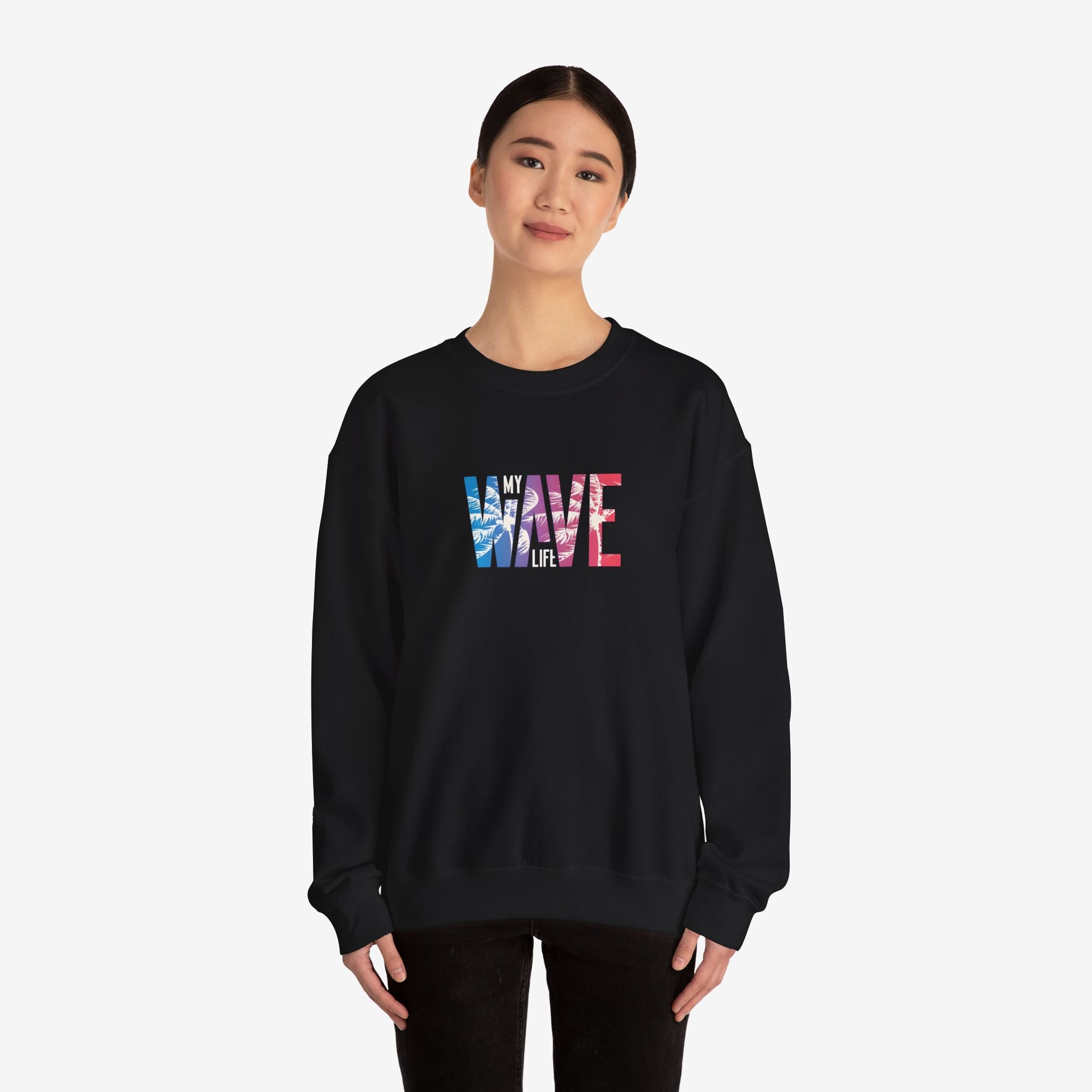 Unisex Heavy Blend™ Wave Sweatshirt - Cozy Ocean Vibe Apparel for Beach Lovers