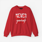 NEVER GIVE UP Sweatshirt Red S 