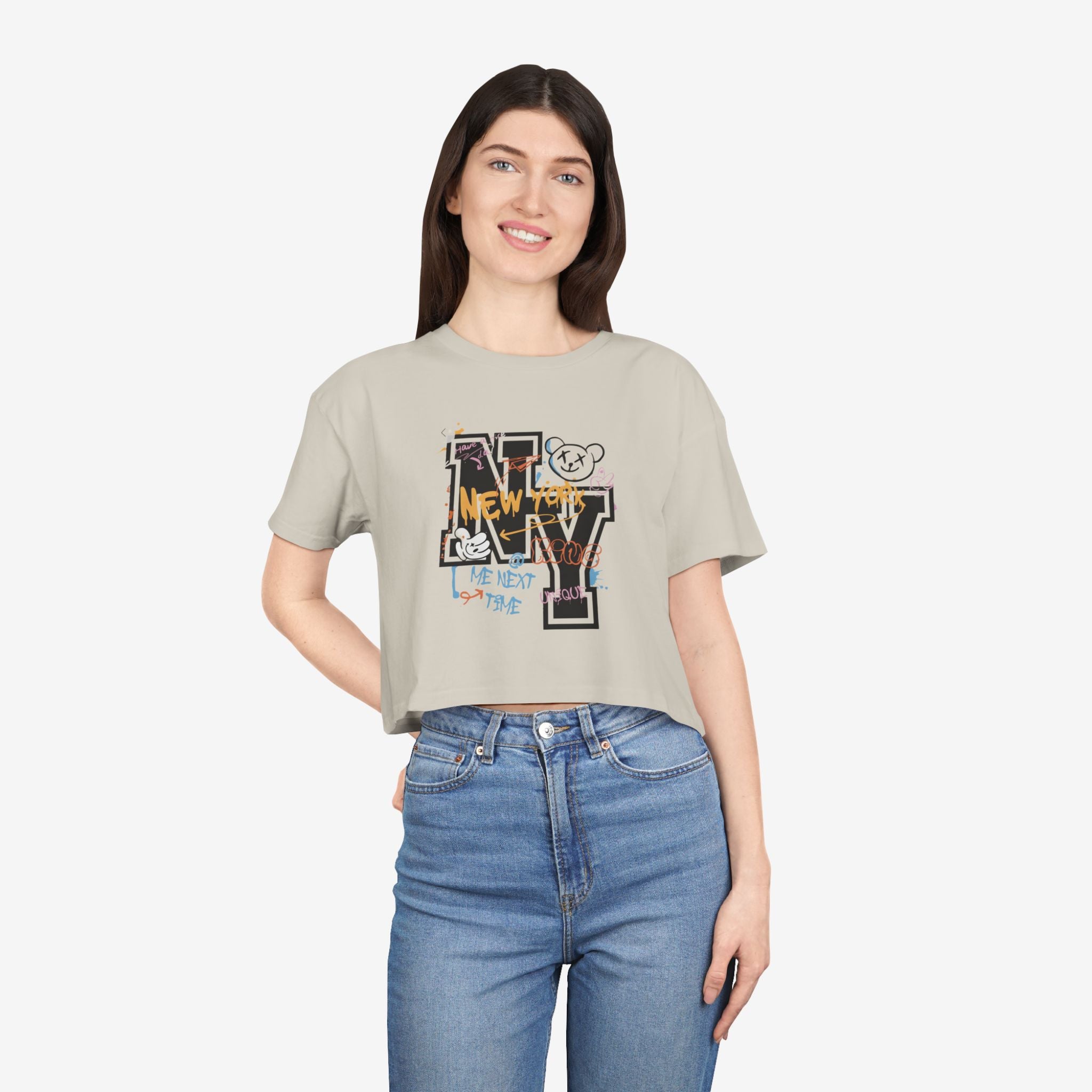 Stylish NY Graphic Women's Crop Tee