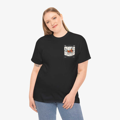 Chase Dreams Unisex Heavy Cotton Tee | Inspirational Butterfly Design