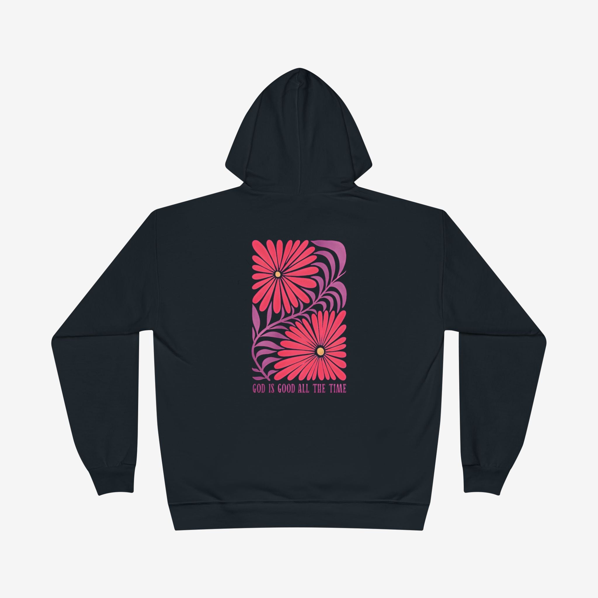 Eco-Friendly Floral God is Good Hoodie - Unisex Pullover Sweatshirt