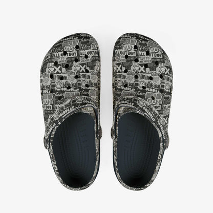 Trendy Clogs with Graffiti Design