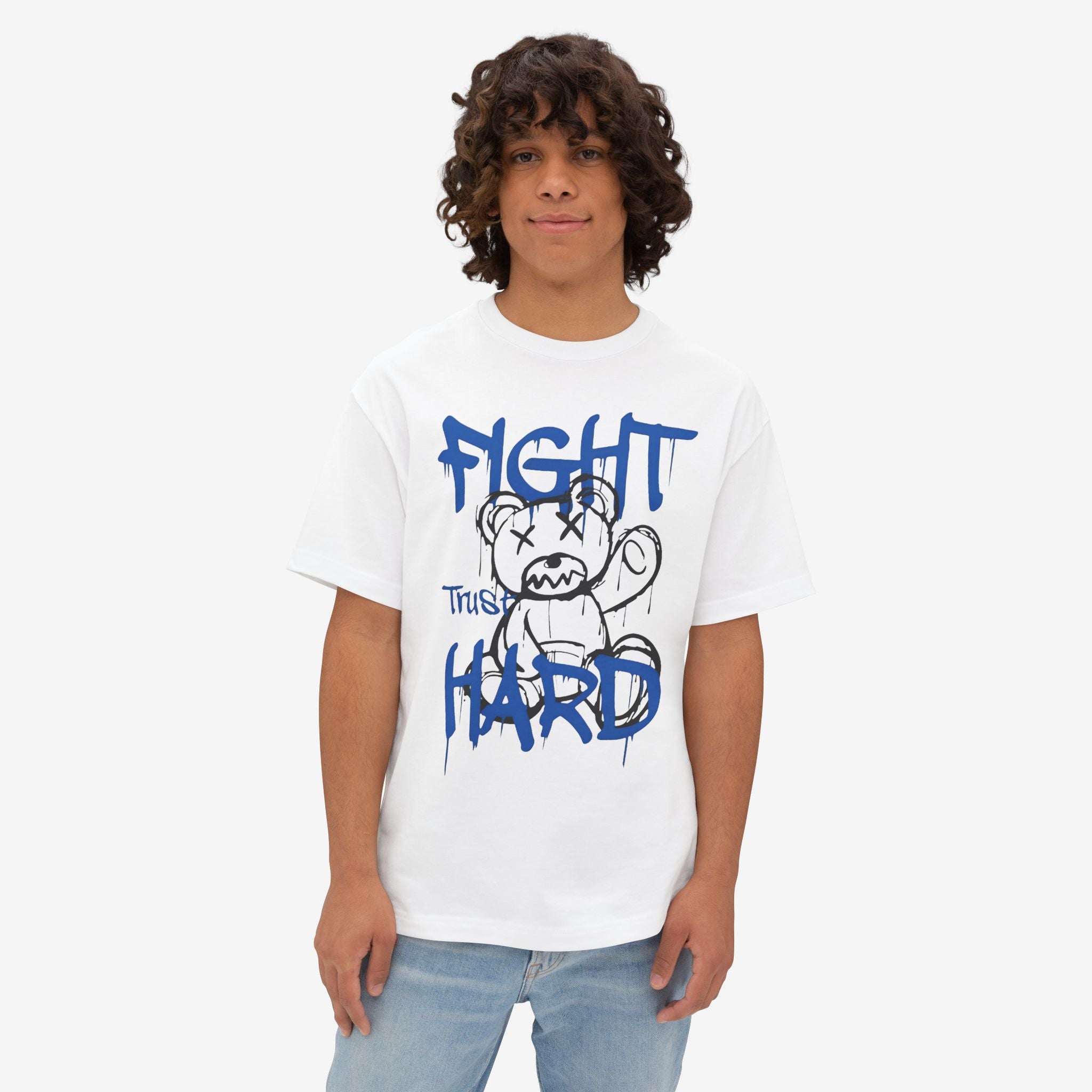 Fight Hard Graphic Oversized Tee