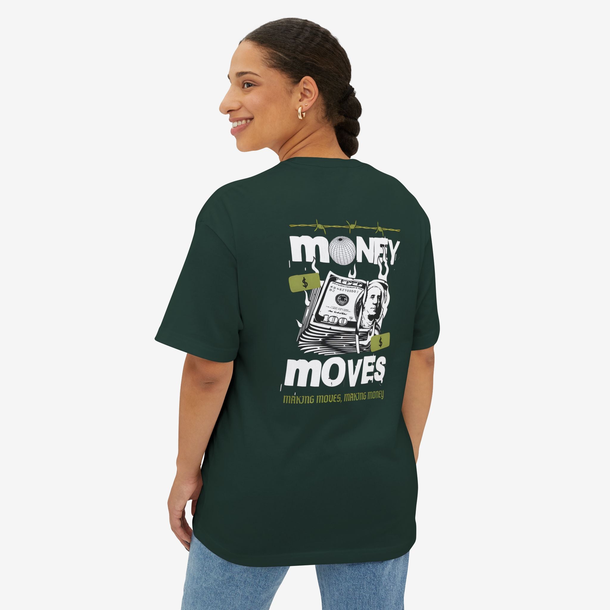 Unisex Oversized Boxy Tee - Money Moves Graphic Tee