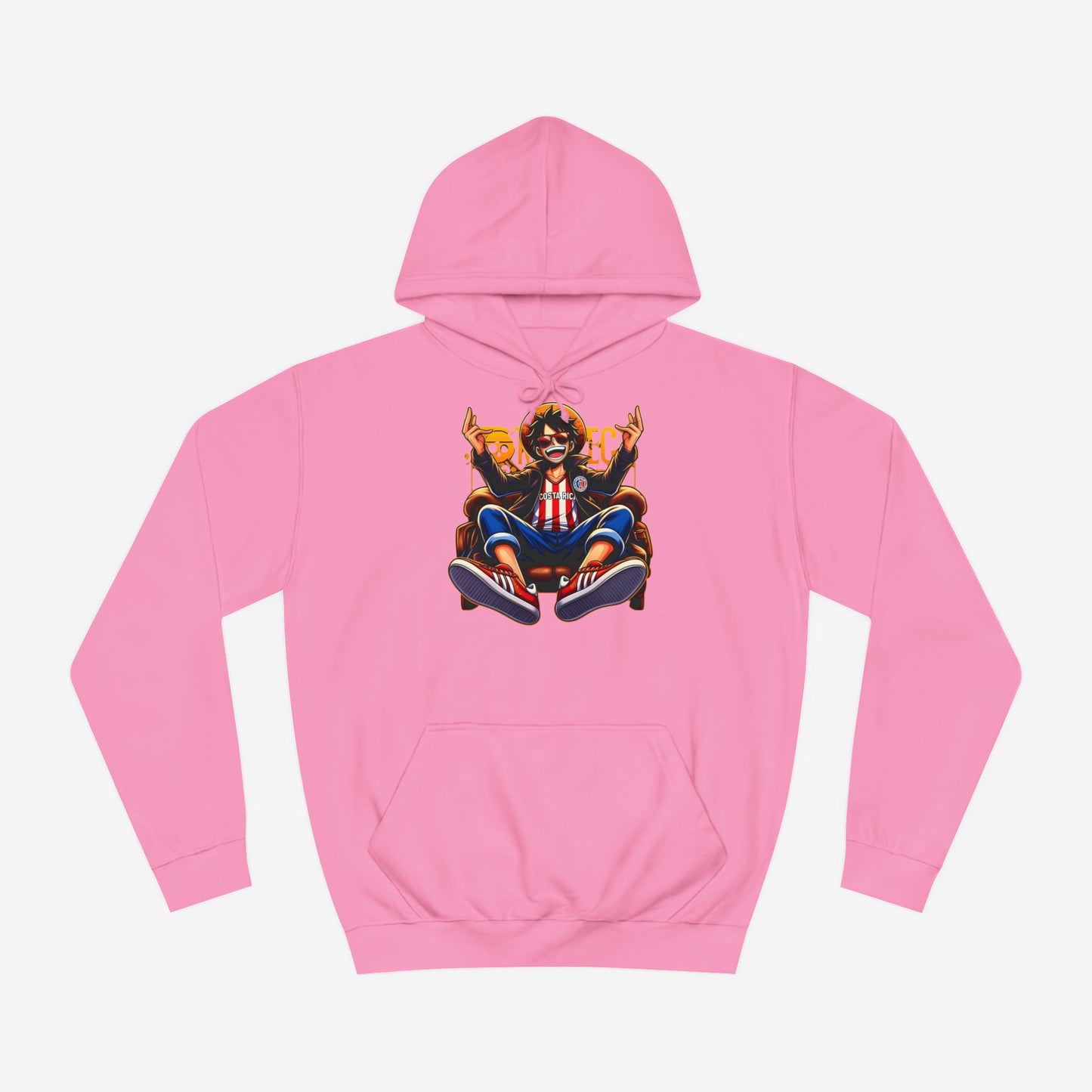 One Piece Luffy Custom Hoodie Candyfloss Pink XS 