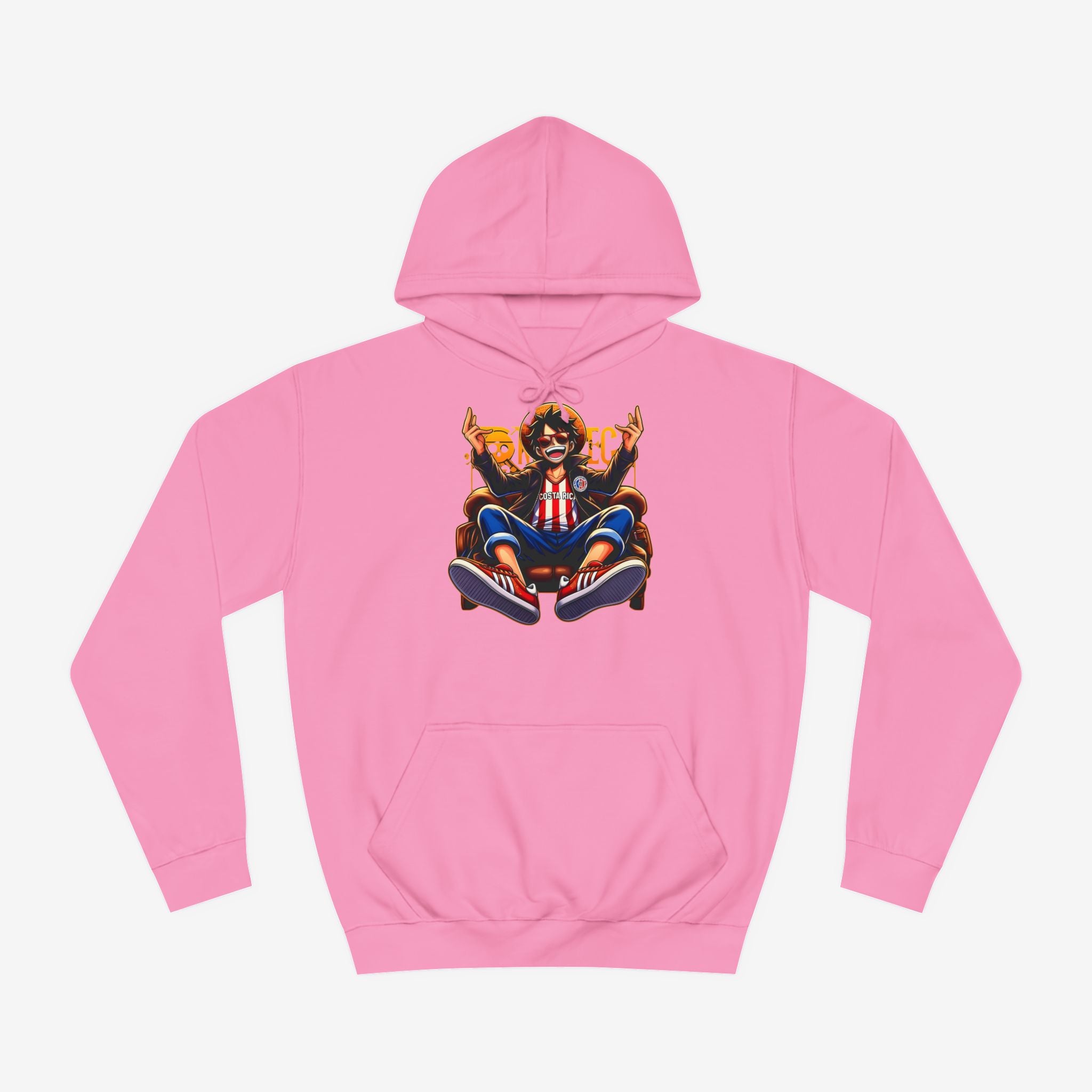 One Piece Luffy Custom Hoodie Candyfloss Pink XS 