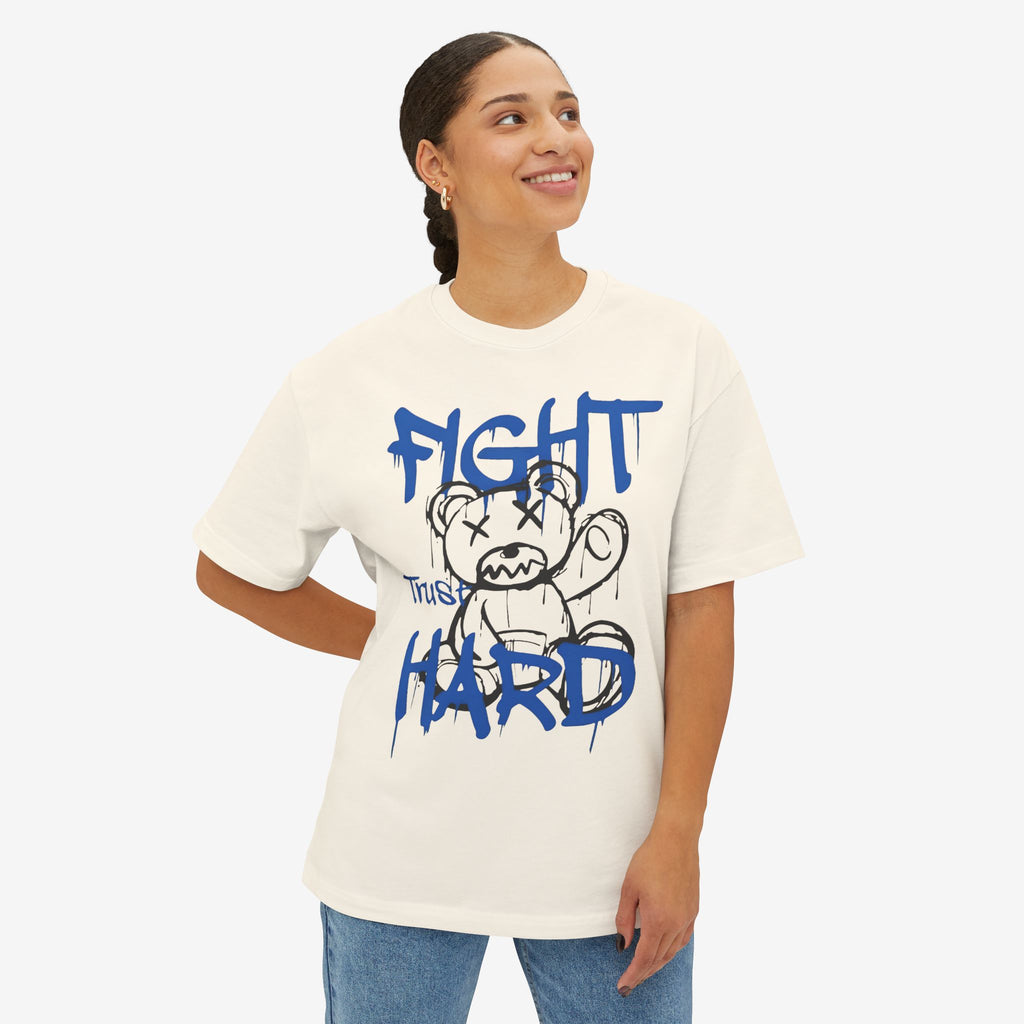 Fight Hard Graphic Oversized Tee