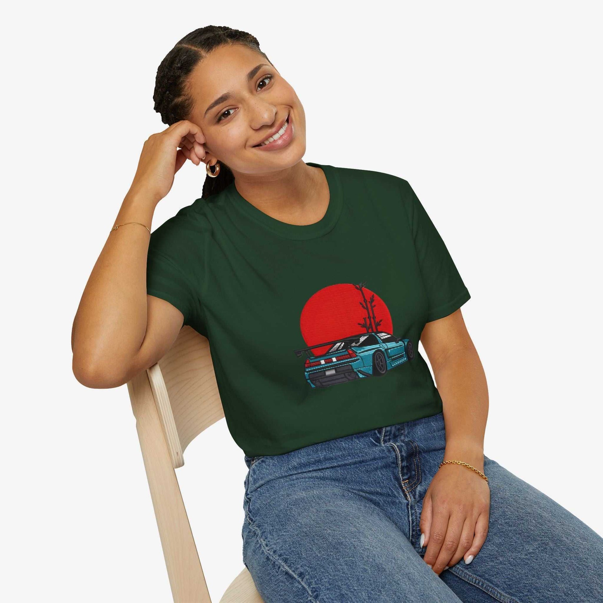 Retro Car Graphic Unisex T-Shirt - Vintage Sunset Design