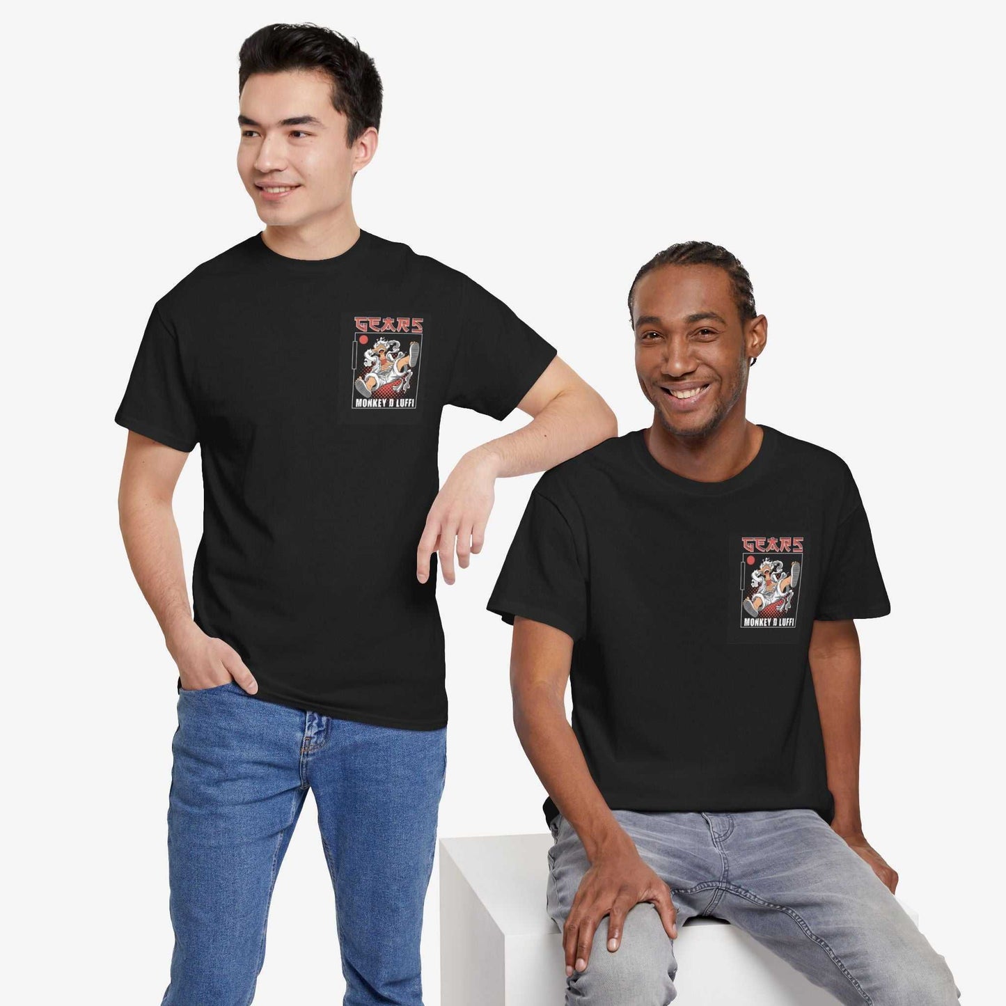 Unisex Heavy Cotton Tee - 'Gears' Monkey D Luffy Graphic Tee for Fans