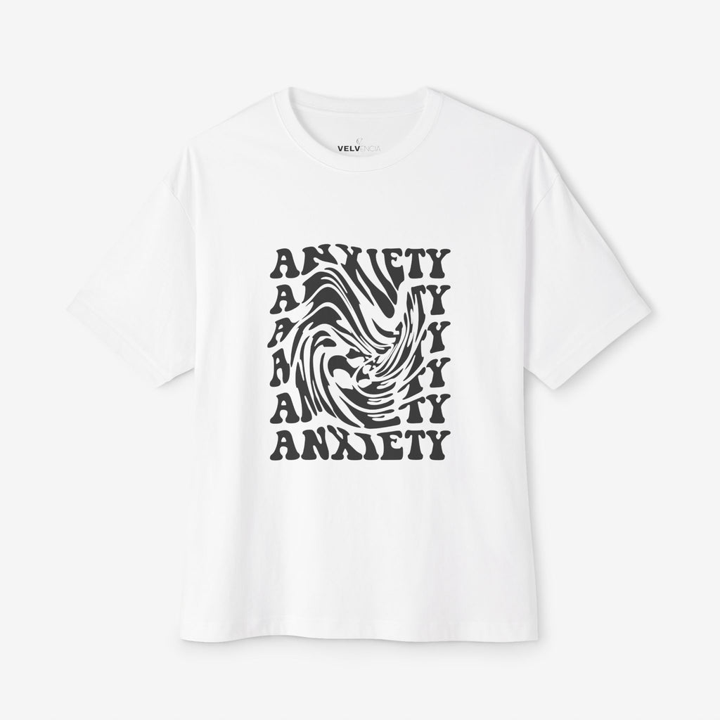 Unisex Oversized Tee - 'Anxiety' Graphic Shirt for Comfort and Expression