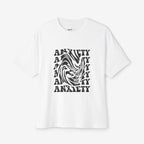 Unisex Oversized Tee - 'Anxiety' Graphic Shirt for Comfort and Expression