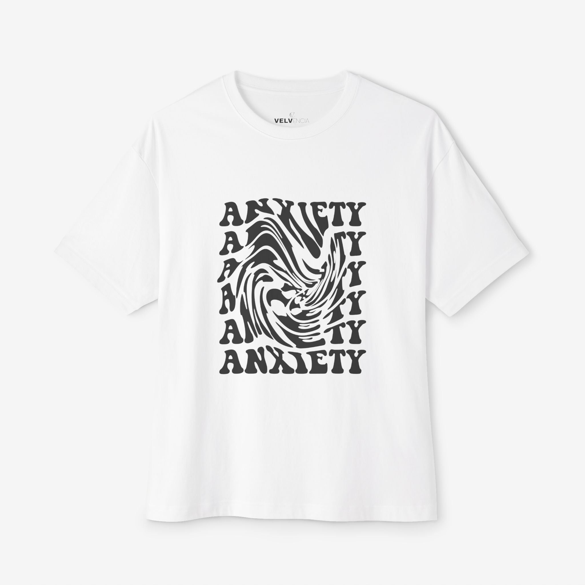 Unisex Oversized Tee - 'Anxiety' Graphic Shirt for Comfort and Expression