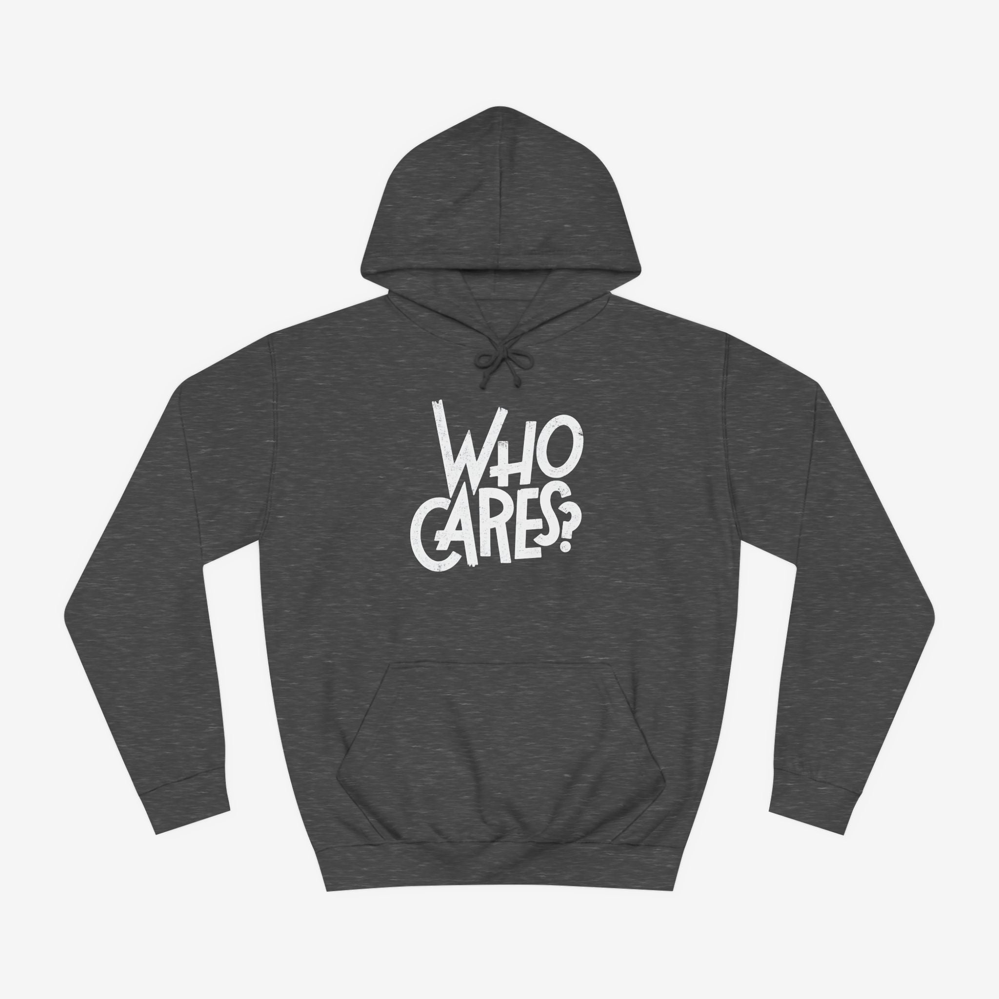 Who cares Custom Hoodie Design Charcoal XS 