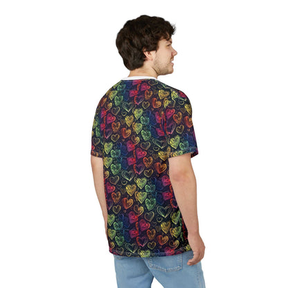 Colorful Heart Pattern Unisex Tee - Perfect for Valentine's Day & Everyday Wear