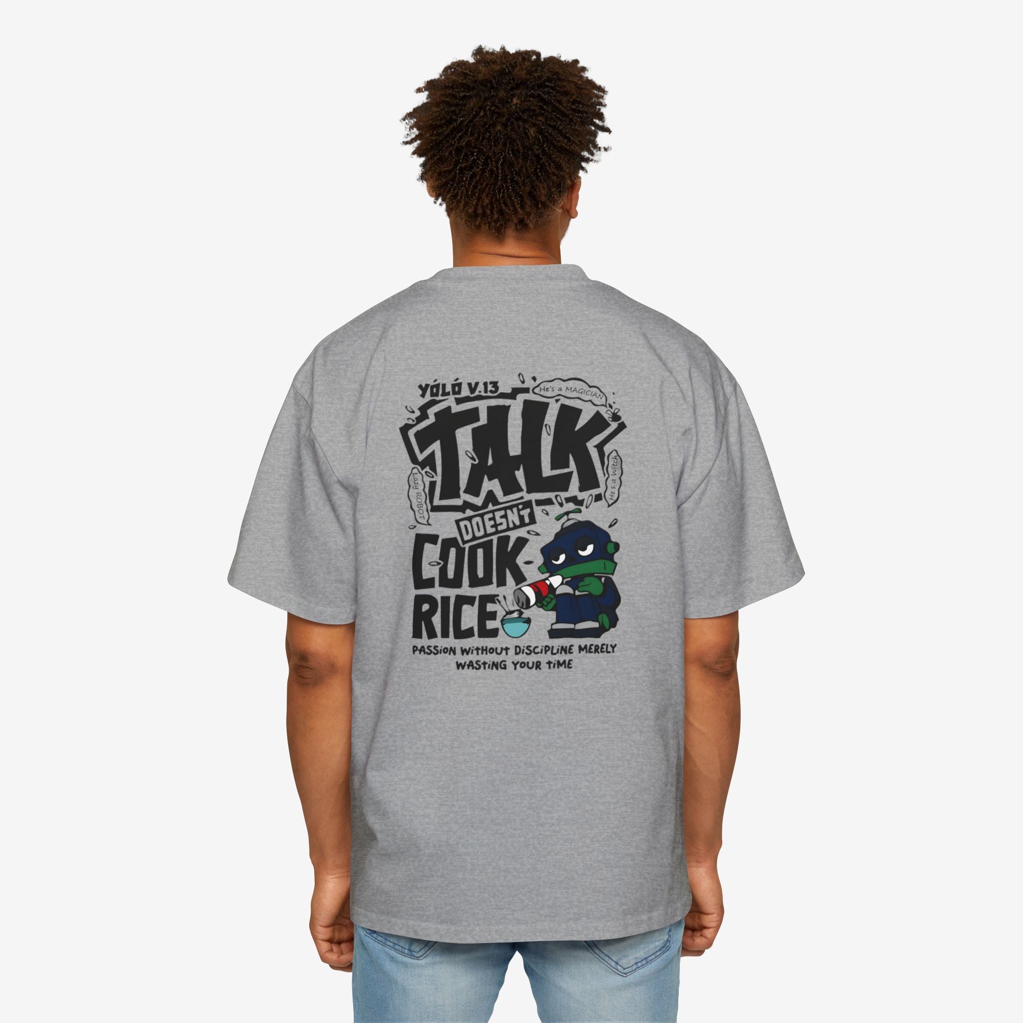 Oversized Graphic Tee - Yolo Talk, Chill Vibes