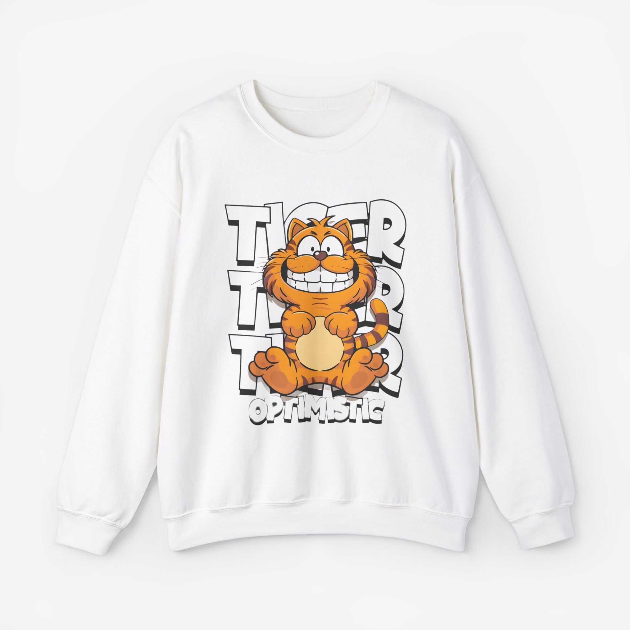 Tiger Cartoon Sweatshirt White S 