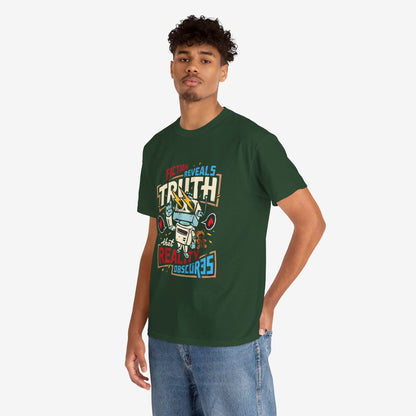 Unisex Heavy Cotton Tee - Fiction Reveals Truth Graphic Shirt