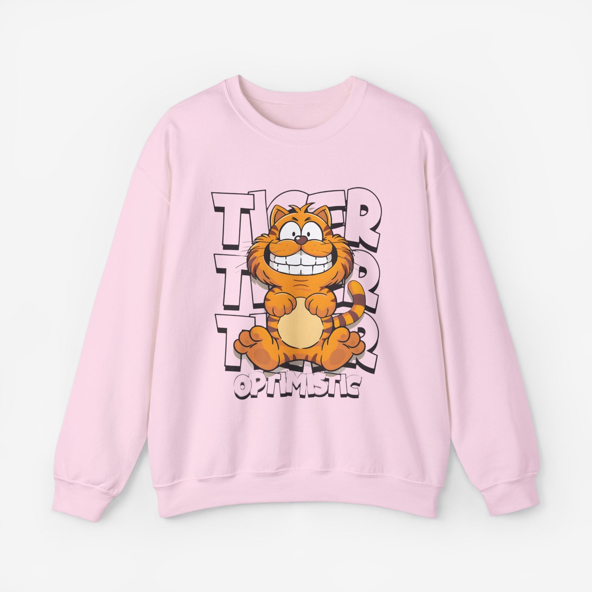 Tiger Cartoon Sweatshirt Light Pink S 