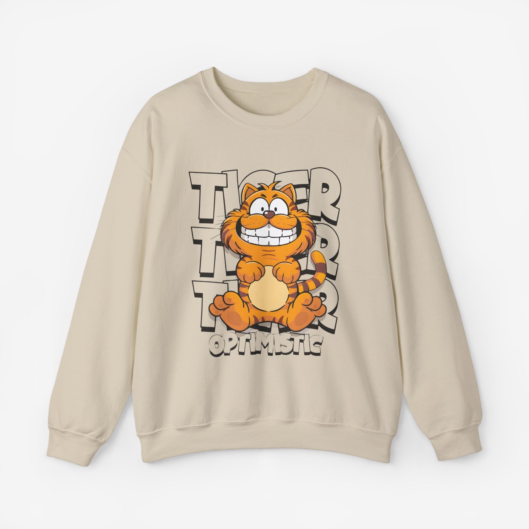 Tiger Cartoon Sweatshirt Sand S 