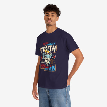 Unisex Heavy Cotton Tee - Fiction Reveals Truth Graphic Shirt