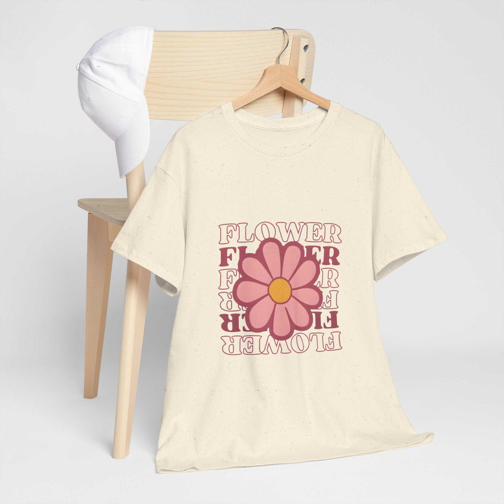 Retro Flower Unisex Heavy Cotton Tee for Nature Lovers