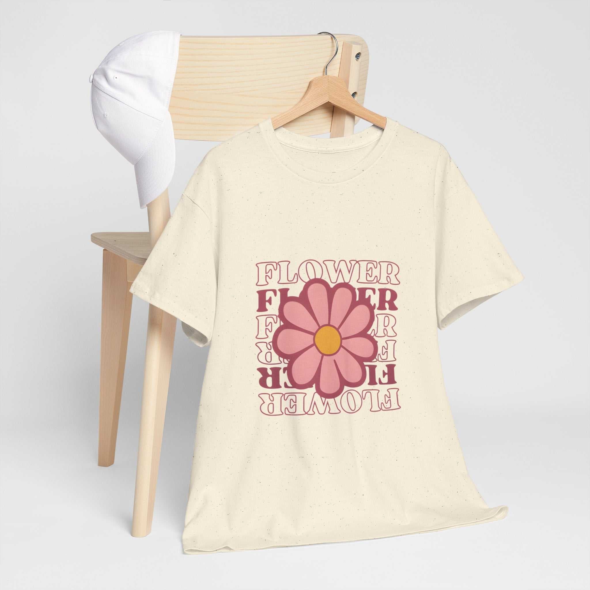 Retro Flower Unisex Heavy Cotton Tee for Nature Lovers