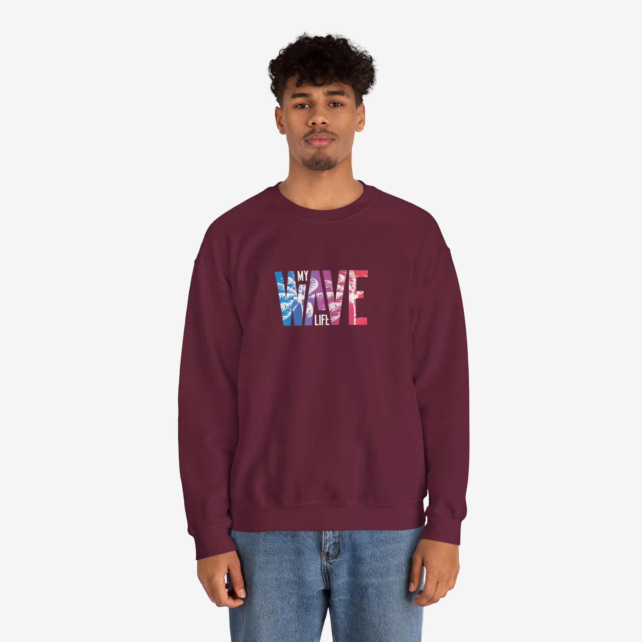 Unisex Heavy Blend™ Wave Sweatshirt - Cozy Ocean Vibe Apparel for Beach Lovers