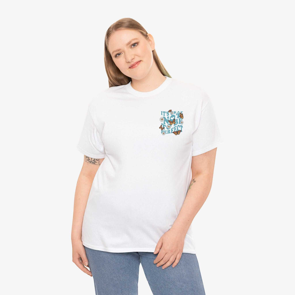 Feel Good Unisex Heavy Cotton Tee - It's Okay Not to Be Perfect