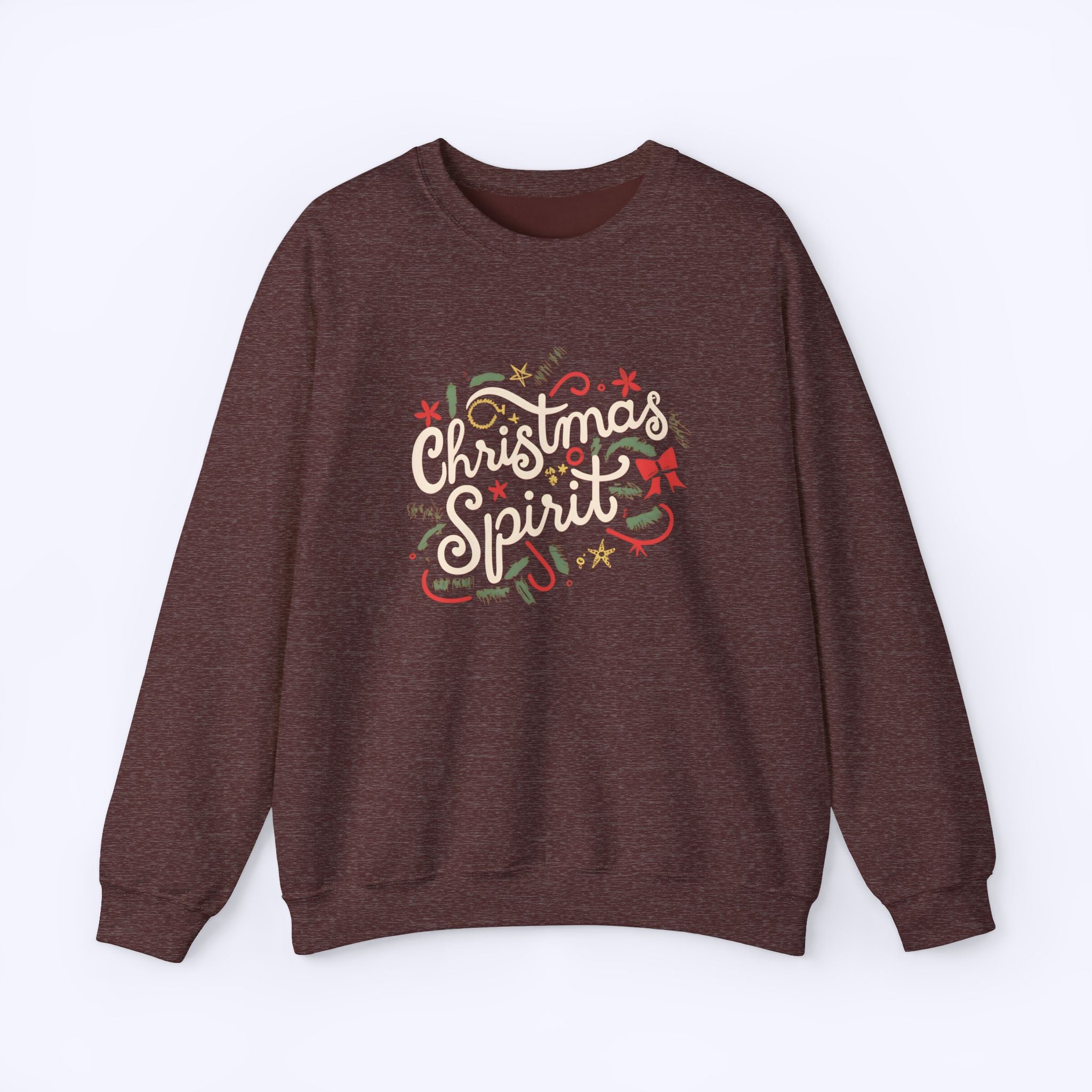 Christmas Spirit Sweatshirt Heather Sport Dark Maroon S 