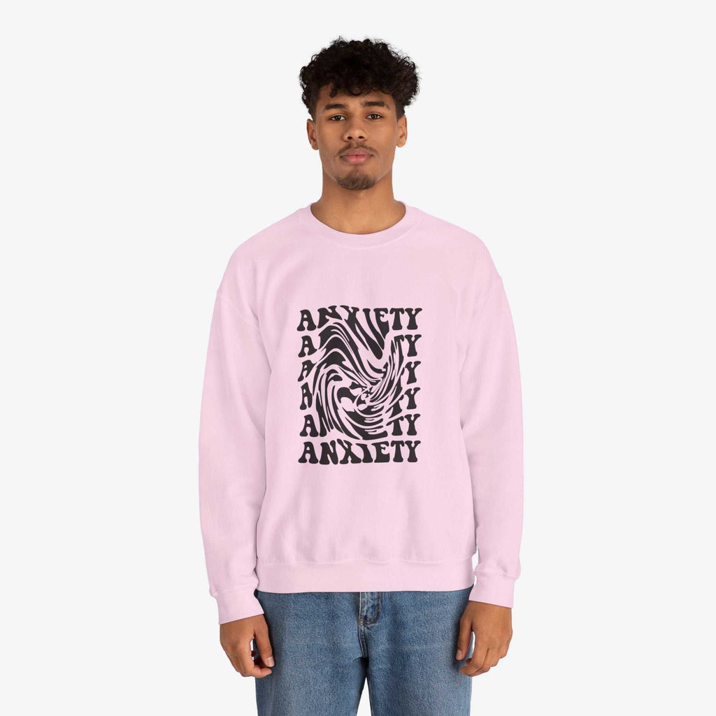Unisex Anxiety Art Crewneck Sweatshirt - Heavy Blend, Stylish Comfort for Mental Health Awareness
